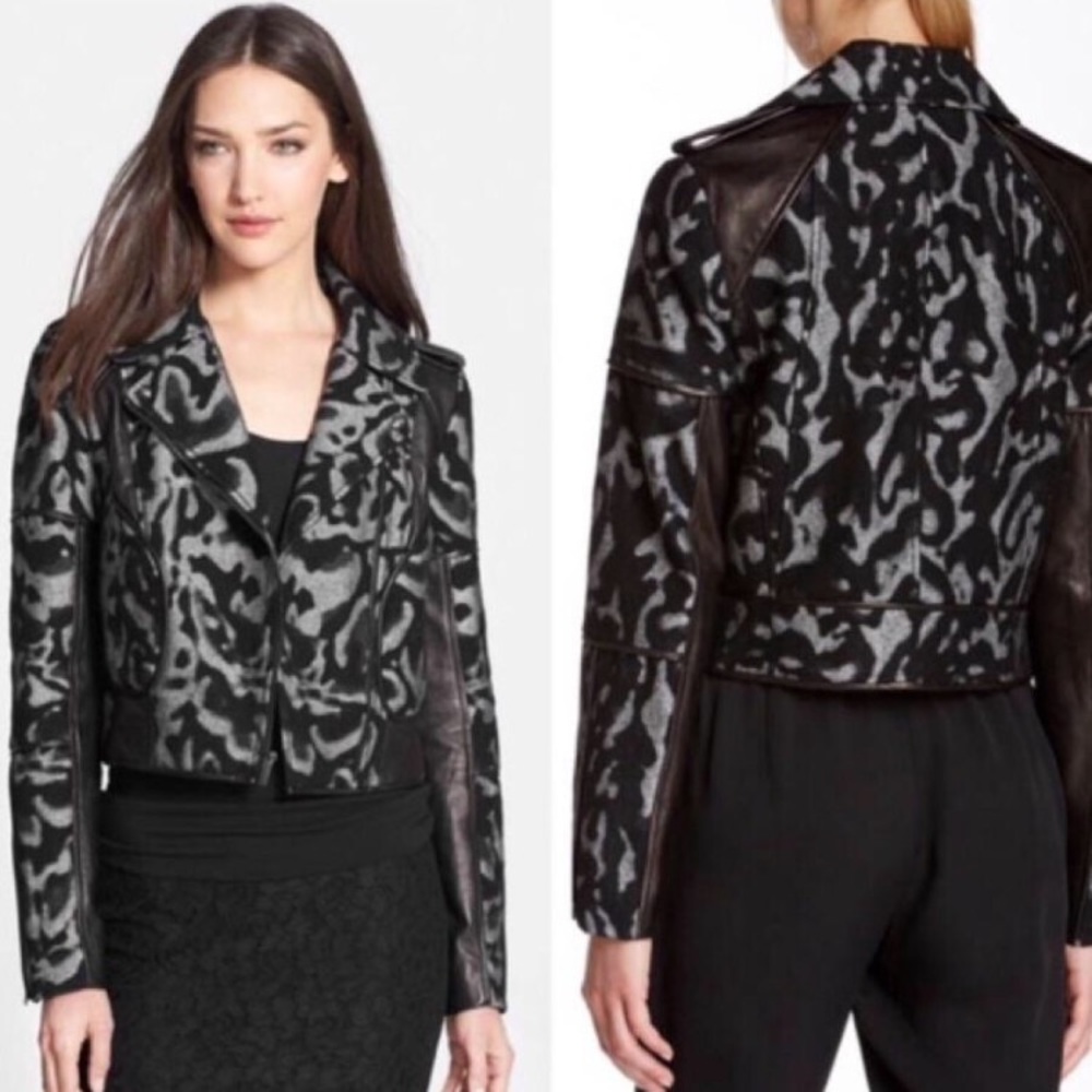 DVF jacket with leather trim